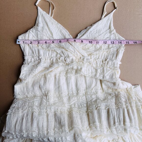 Willow & Clay Lace A-Line Maxi Dress | Ivory Boho Cottagecore | Size M - Picture 3 of 8